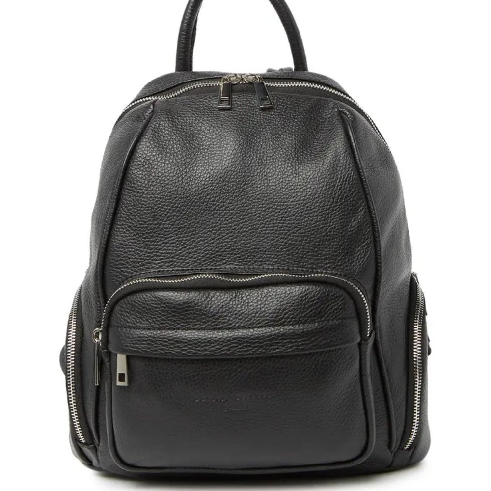 MAISON HERITAGE Paris Basi Leather Backpack in Black